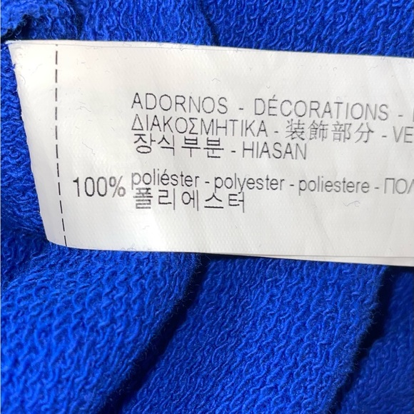 NWT Zara Trafaluc Royal Blue Oversized Sporty Top with Kelly Green Ruffle Sz S - Picture 7 of 7